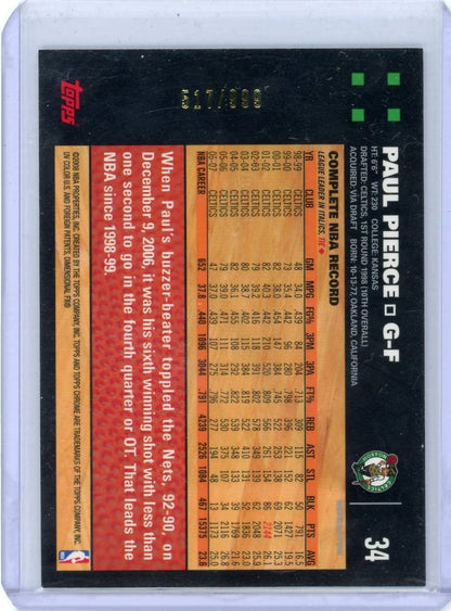 Paul Pierce 2007 Topps Chrome refractor #'d 517/999