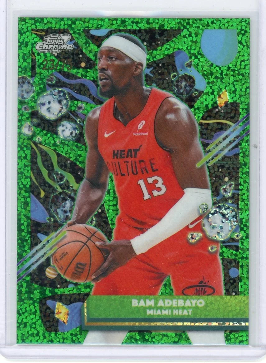 Bam Adebayo 2025-26 Topps Chrome Cosmic Green Space Dust Refractor #'d 23/75