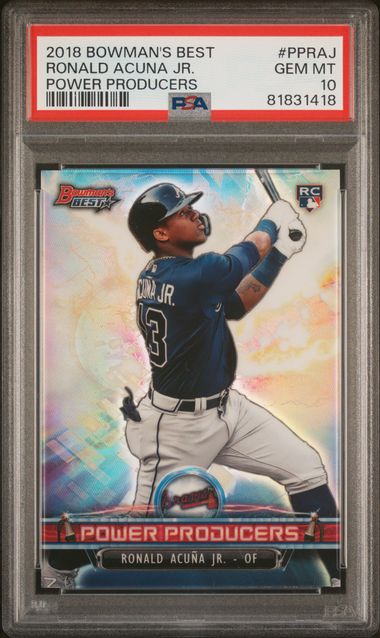 Ronald Acuna Jr. 2018 Bowman's Best Power Producers rookie card PSA 10