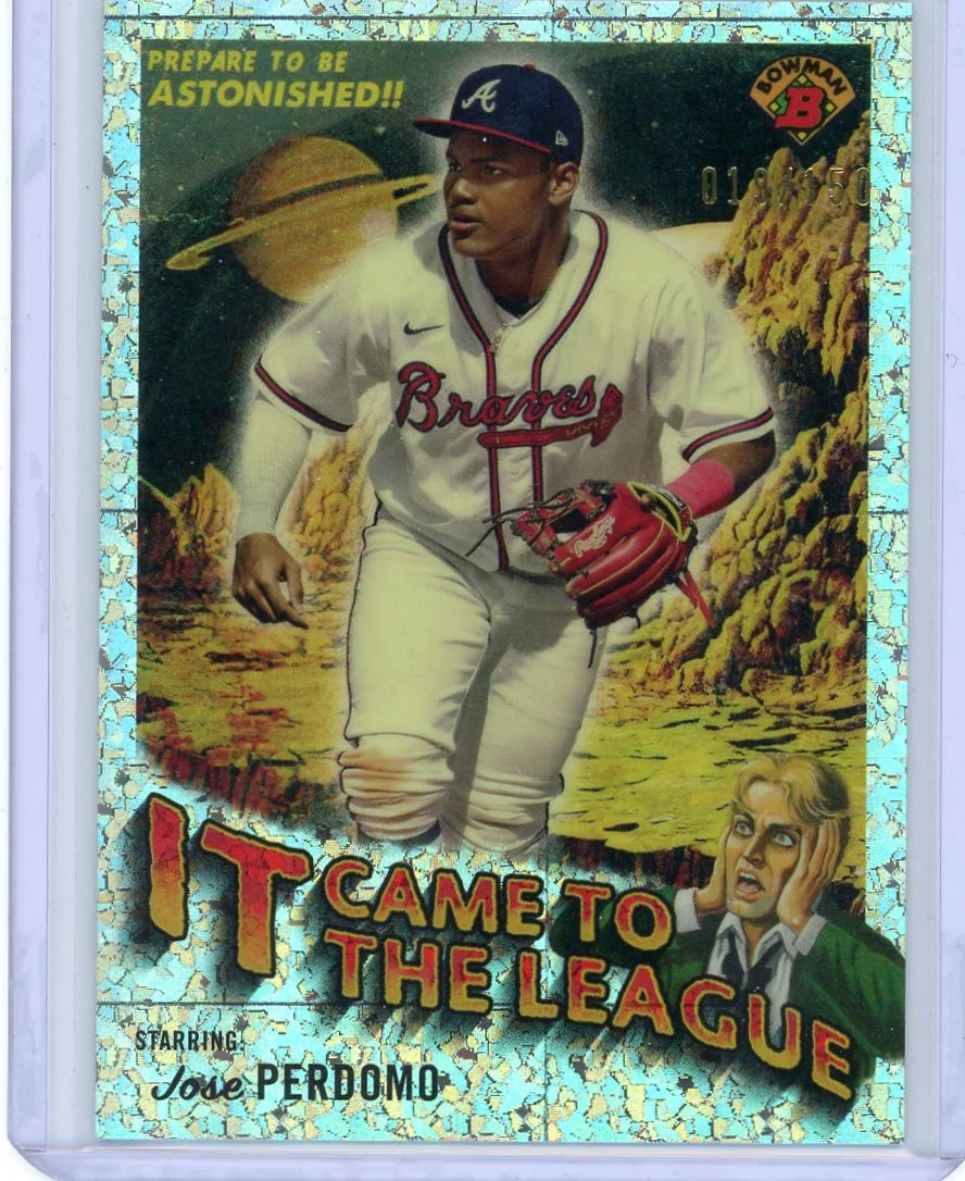 Jose Perdomo 2024 Bowman Chrome It Came to the League mini diamond ref. #'d 019/150