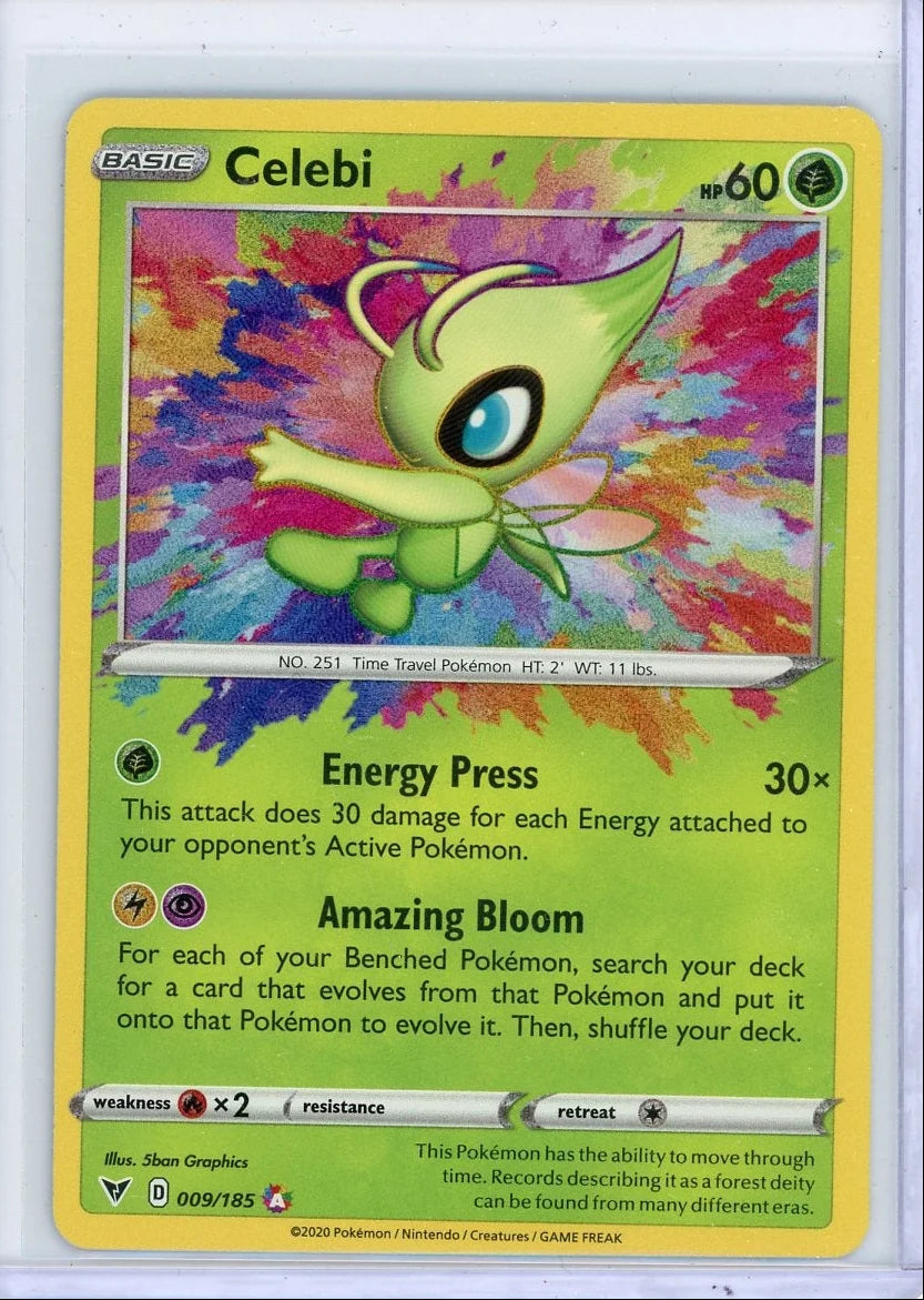 Celebi Pokémon Vivid Voltage Amazing Rare #009/185