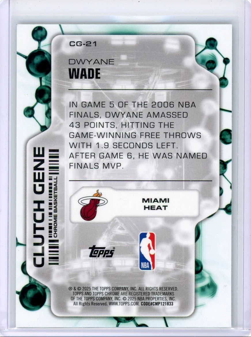Dwyane Wade 2025 Topps Chrome Basketball Clutch Gene Green Geometric Refractor #'d 97/99