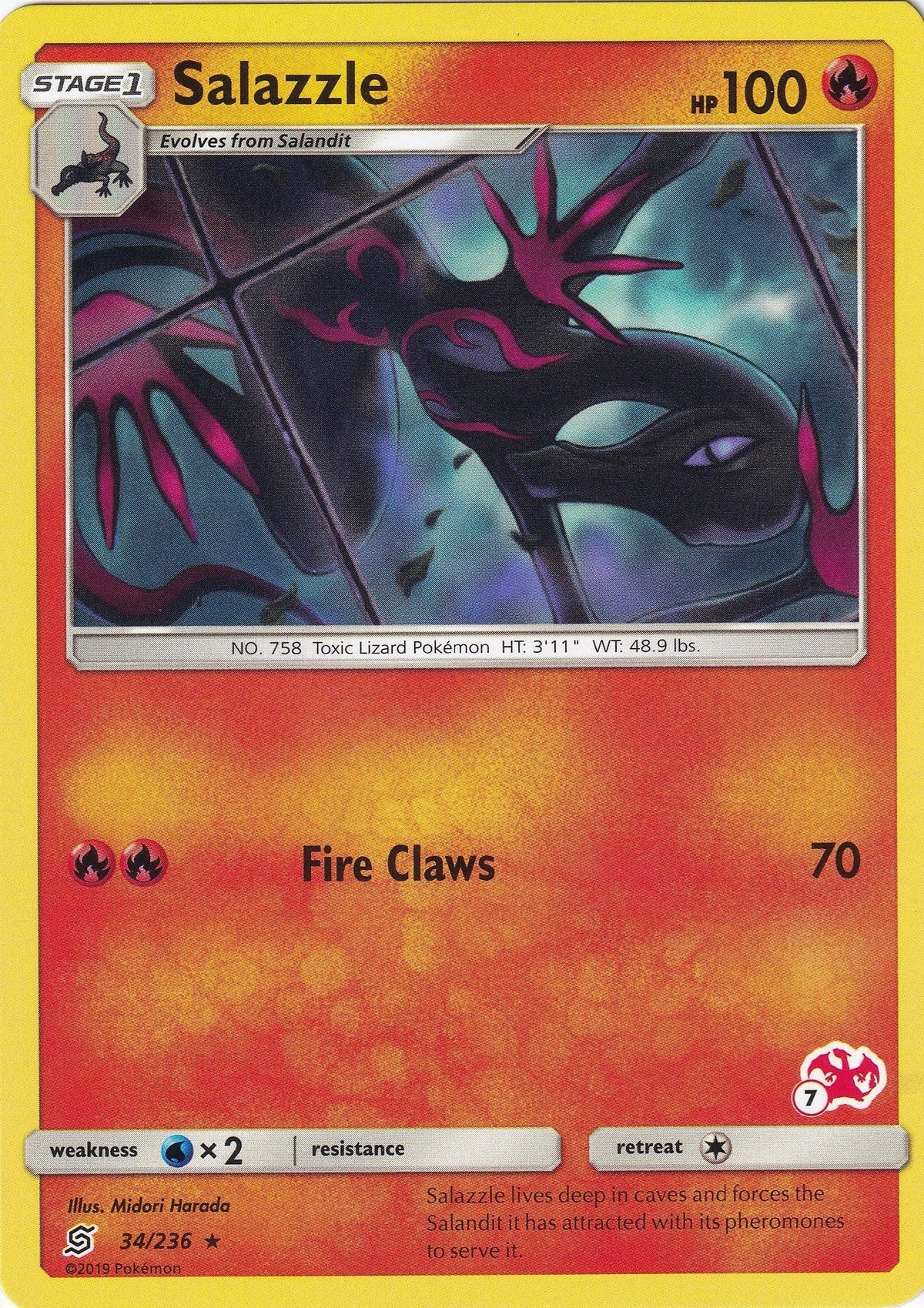 Salazzle - 34/236 (#7 Charizard Stamped) (034/236) (Battle Academy) (BTA)
