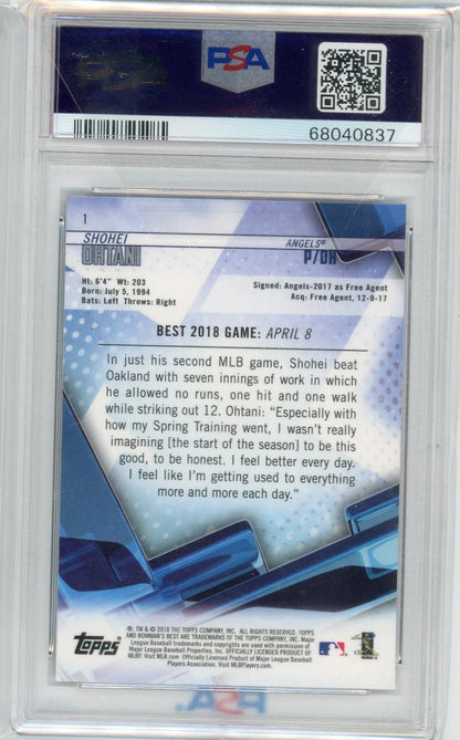 Shohei Ohtani 2018 Bowman's Best RC #1 PSA 9