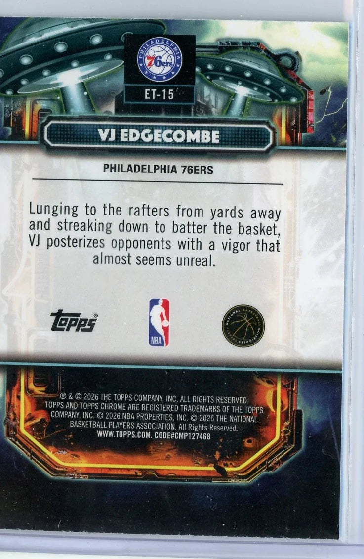 VJ Edgecombe 2025 Topps Cosmic Chrome Extra Terrestrial Blue Moon #'d 41/99