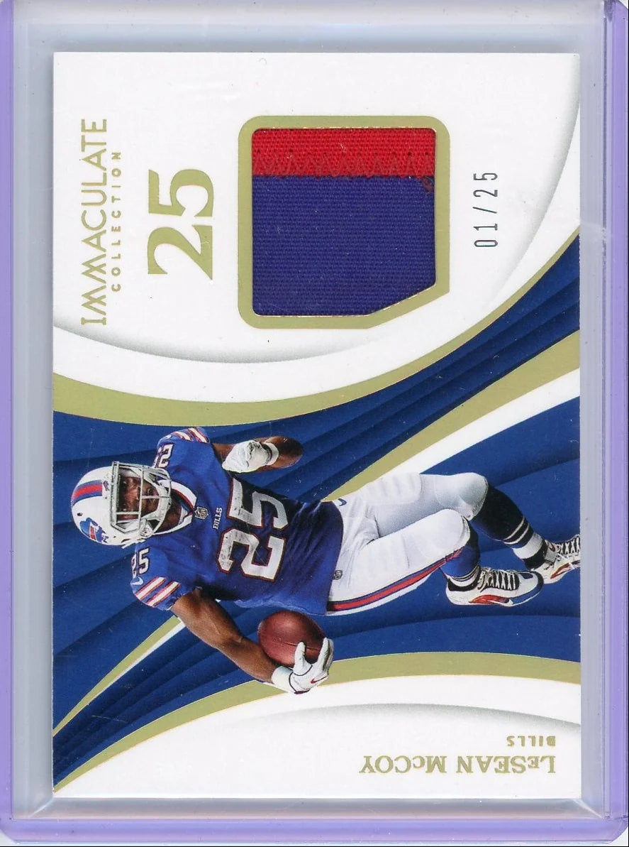LeSean McCoy 2018 Panini Immaculate game-used relic #'d 01/25
