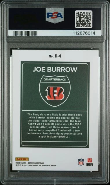 Joe Burrow 2023 Panini Donruss Downtown PSA 9