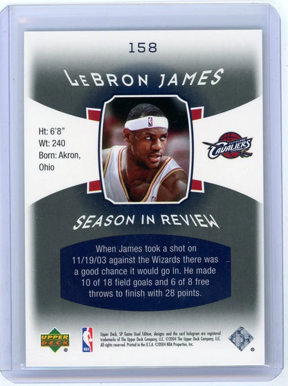 LeBron James 2004 Upper Deck SP Game Used Edition Season In Review (28 pts. 11/19/03) #'d 605/99