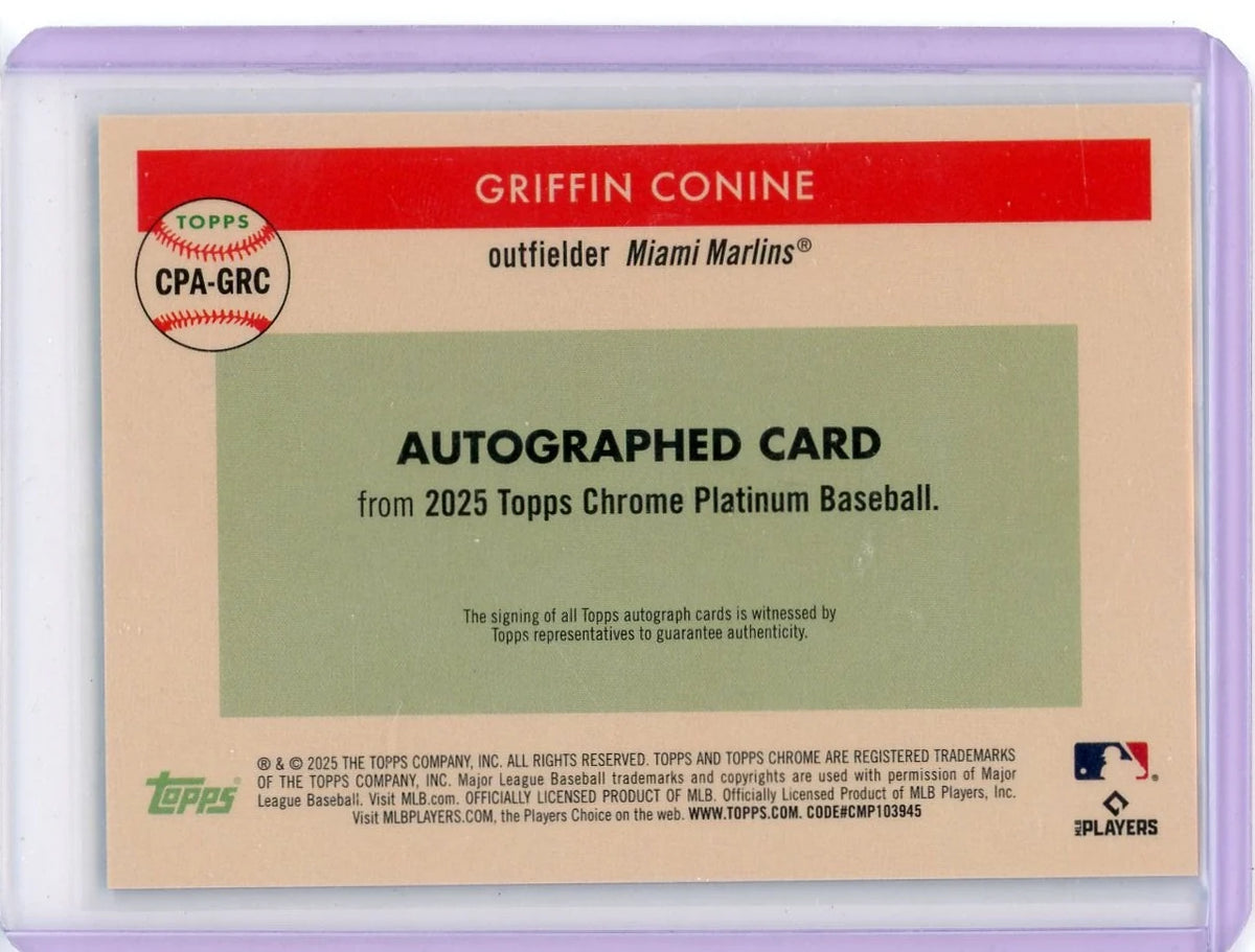 Griffin Conine Topps Chrome Platinum Baseball Autograph RC #'d 67/99