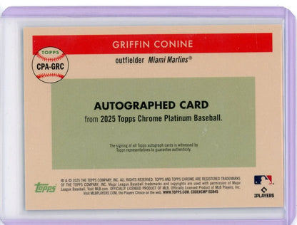 Griffin Conine Topps Chrome Platinum Baseball Autograph RC #'d 67/99