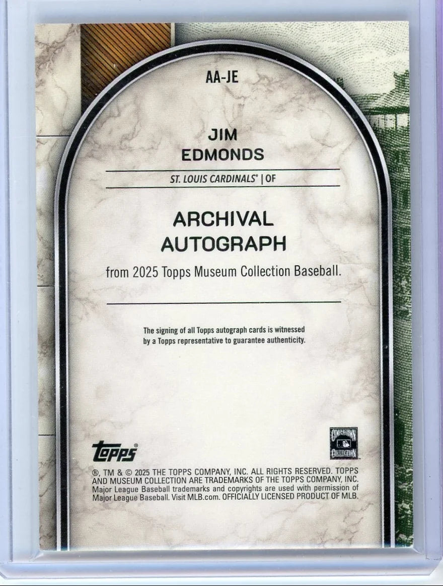 Jim Edmonds 2025 Topps Museum Collection Autograph #'d 184/199