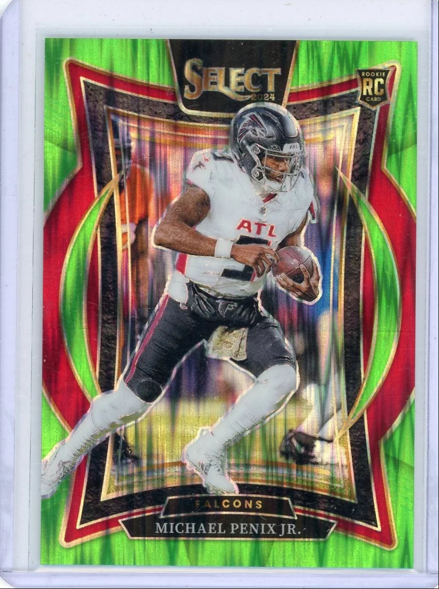 Michael Penix Jr. 2024 Panini Select Concourse Green Shock Prizm RC #'d 508/599