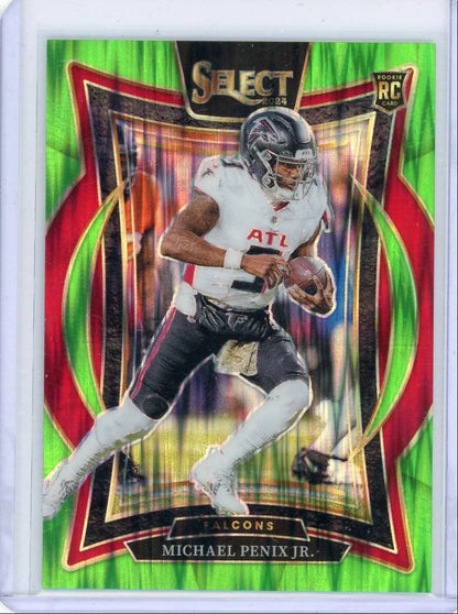 Michael Penix Jr. 2024 Panini Select Concourse Green Shock Prizm RC #'d 508/599