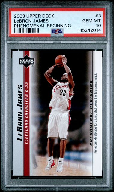 LeBron James 2003 Upper Deck Phenomenal Beginning rc PSA 10