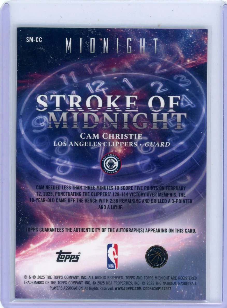 Cam Christie 2025-26 Topps Midnight Stroke of Midnight Auto