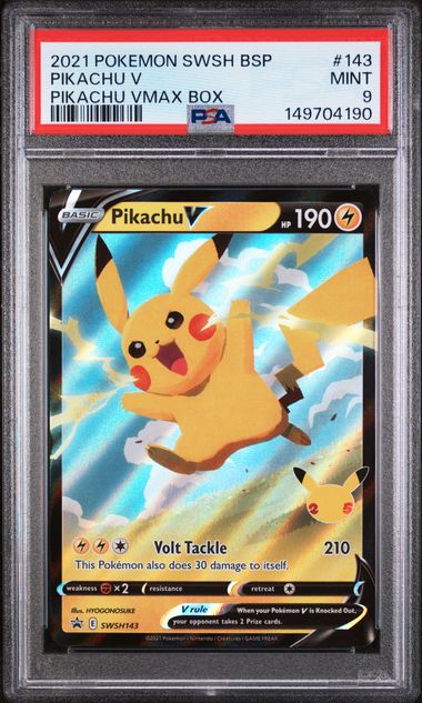 Pikachu V Pokémon Vmax Box #SWSH143 PSA 9