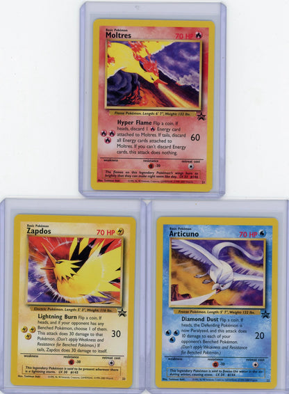 Moltres Articuno Zapdos 2000 Pokemon Promos #21-23 3-card lot (Aoki)