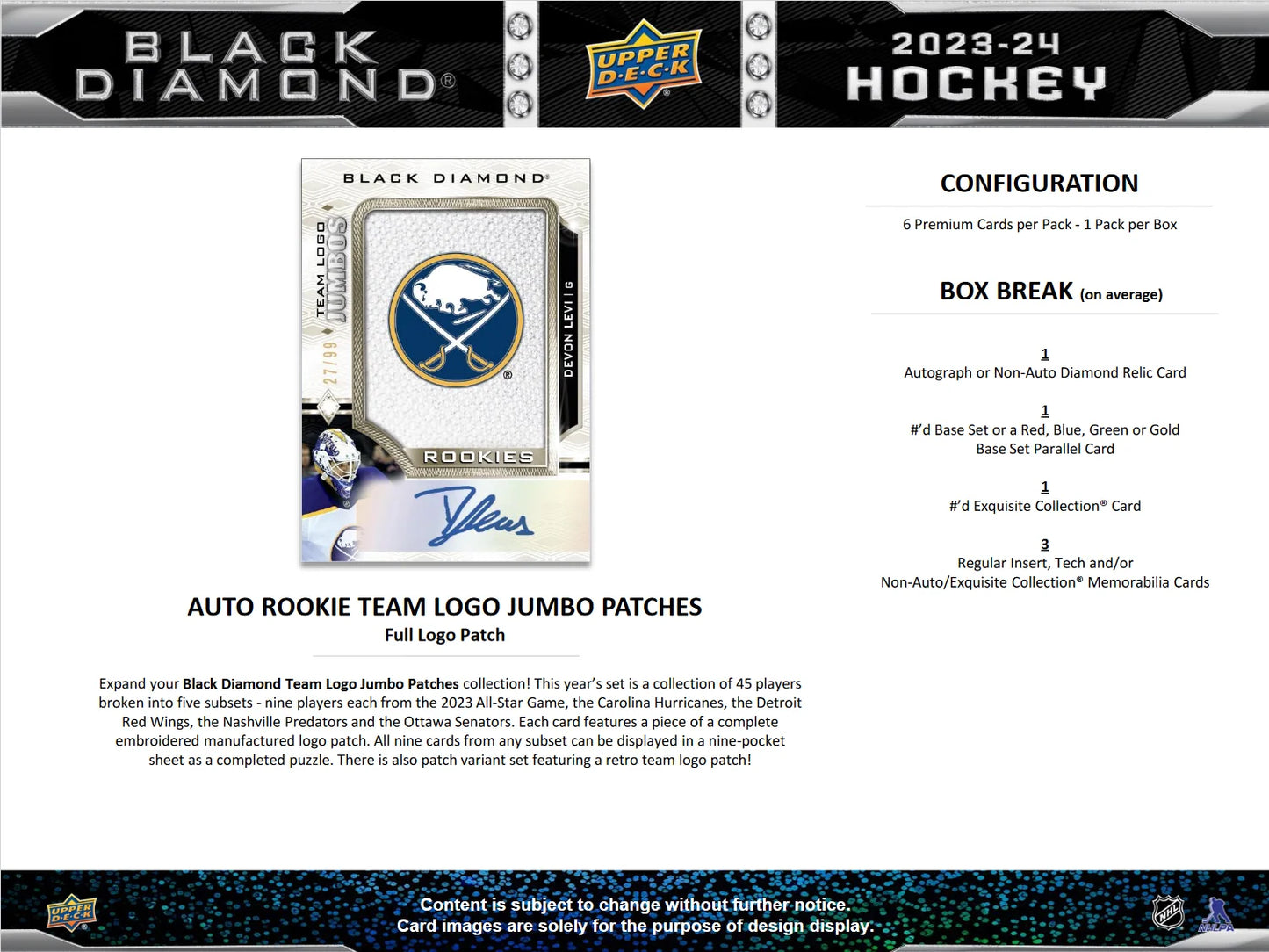 2023-24 Upper Deck Black Diamond Hockey Hobby 5 Box Case
