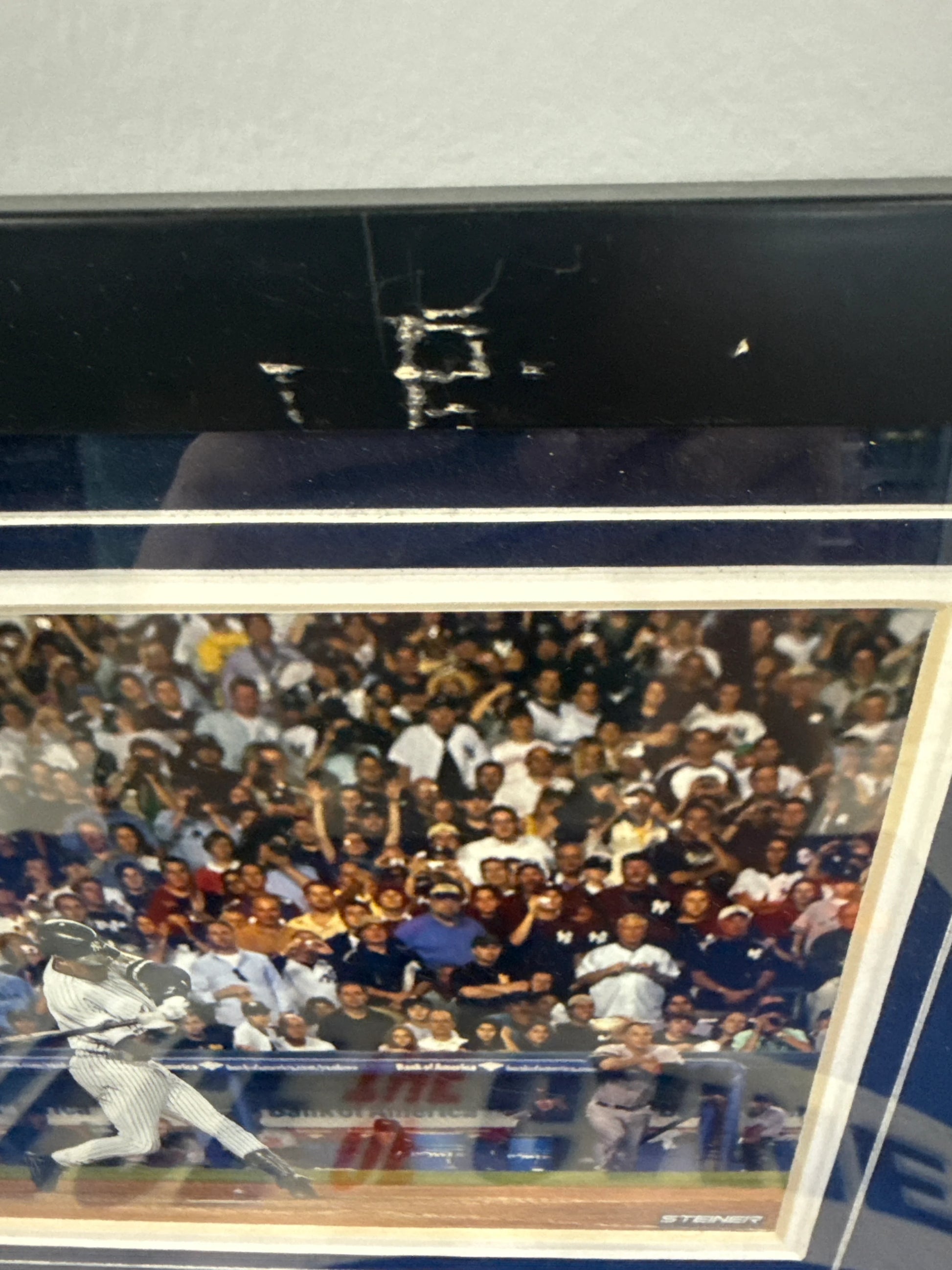 Derek Jeter "The Last At-Bat" Framed Photograph Collage w/ Yankee Stadium Dirt 15.25" x 12.25 " framed