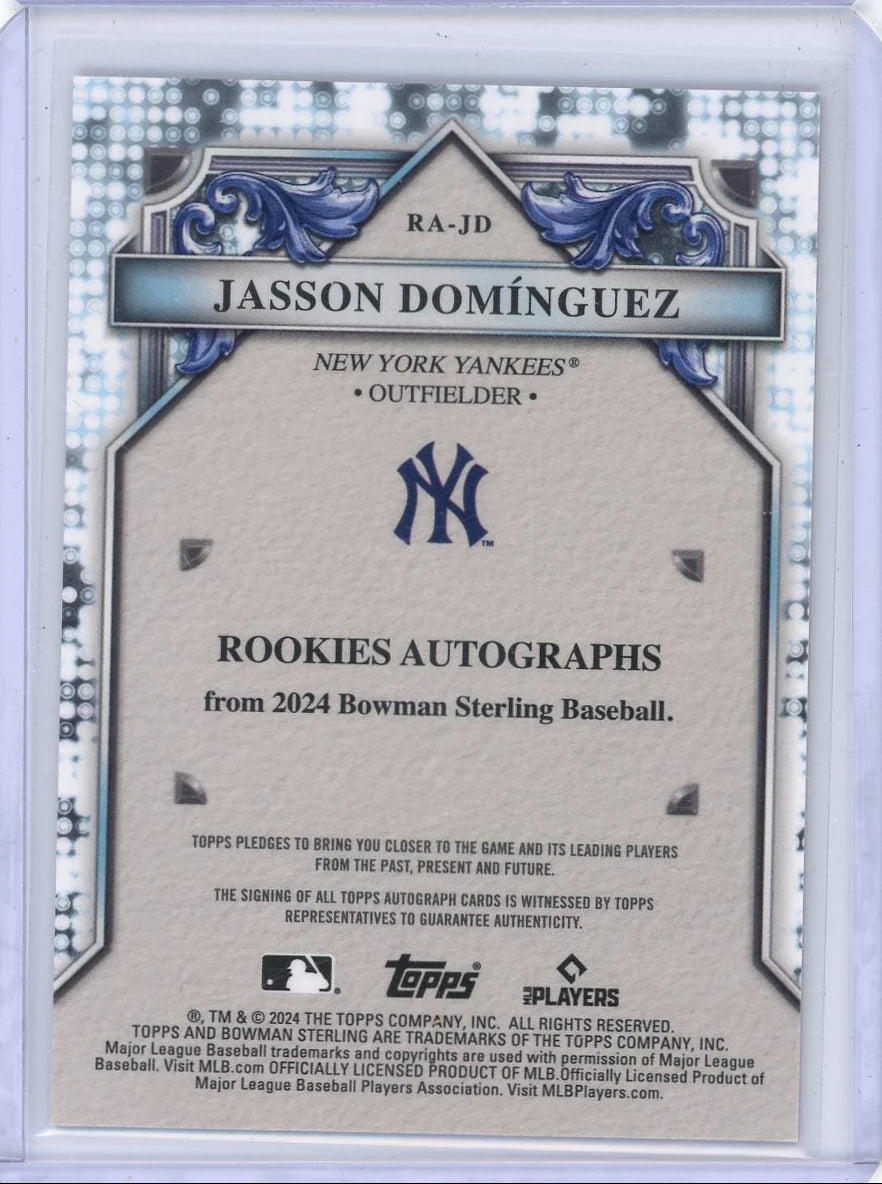 Jasson Dominguez 2024 Bowman Sterling autograph orange ref. RC #'d 09/75