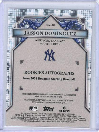 Jasson Dominguez 2024 Bowman Sterling autograph orange ref. RC #'d 09/75