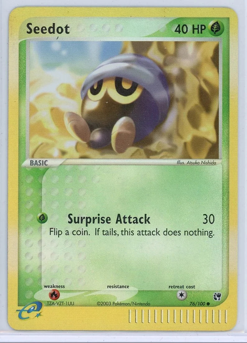 Seedot 2003 Pokémon Sandstorm reverse holo #76/100 LP/NM