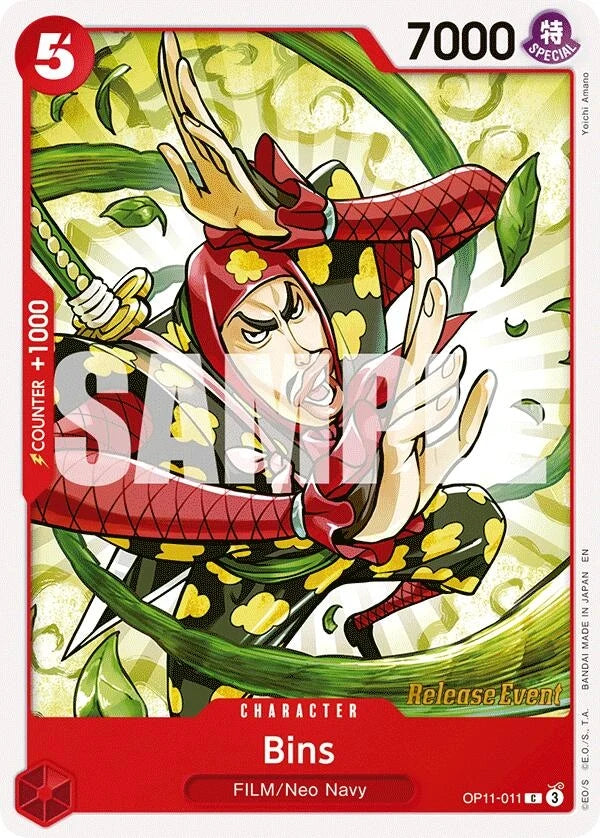 Bins (OP11-011) (A Fist of Divine Speed Release Event Cards) (OP11 RE)