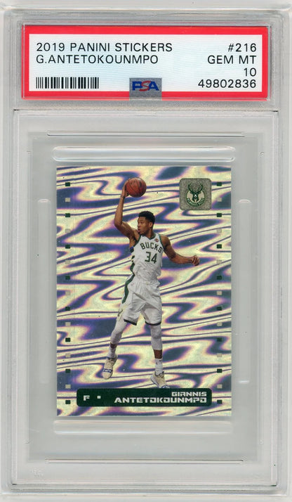 Giannis Antetokounmpo 2019 Panini Stickers PSA 10