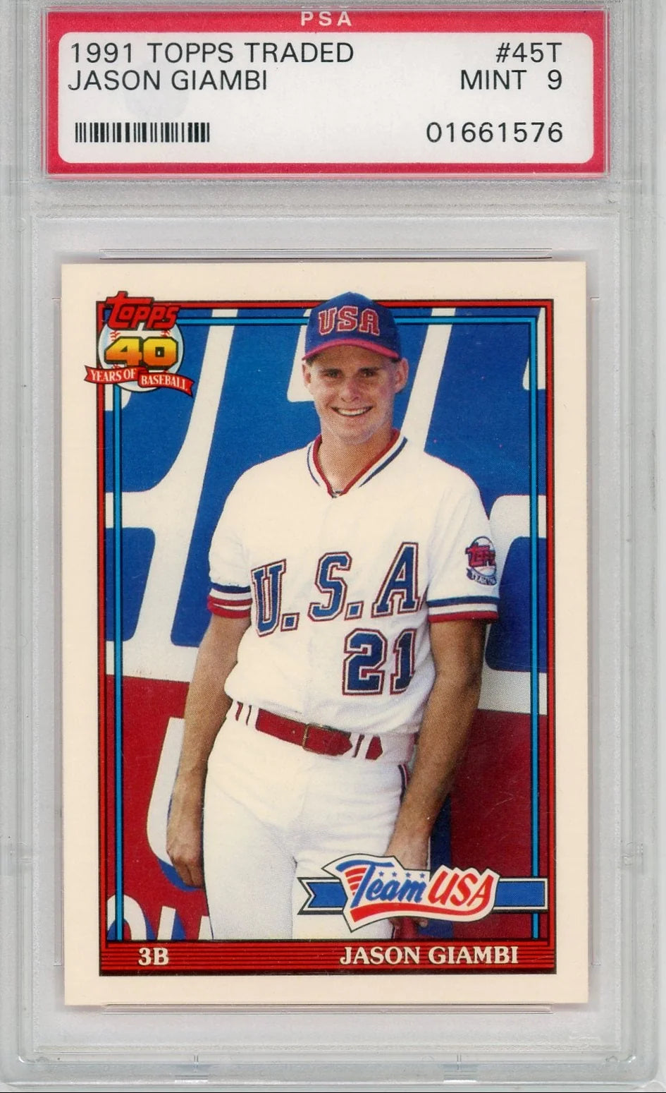Jason Giambi 1991 TOPPS TRADED #45T PSA 9