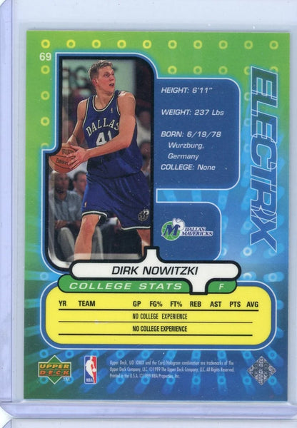 Dirk Nowitzki 1999 Upper Deck Ionix Electrix rookie card