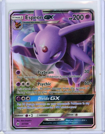 Espeon GX 2017 Pokemon Sun & Moon Base Set #61/149