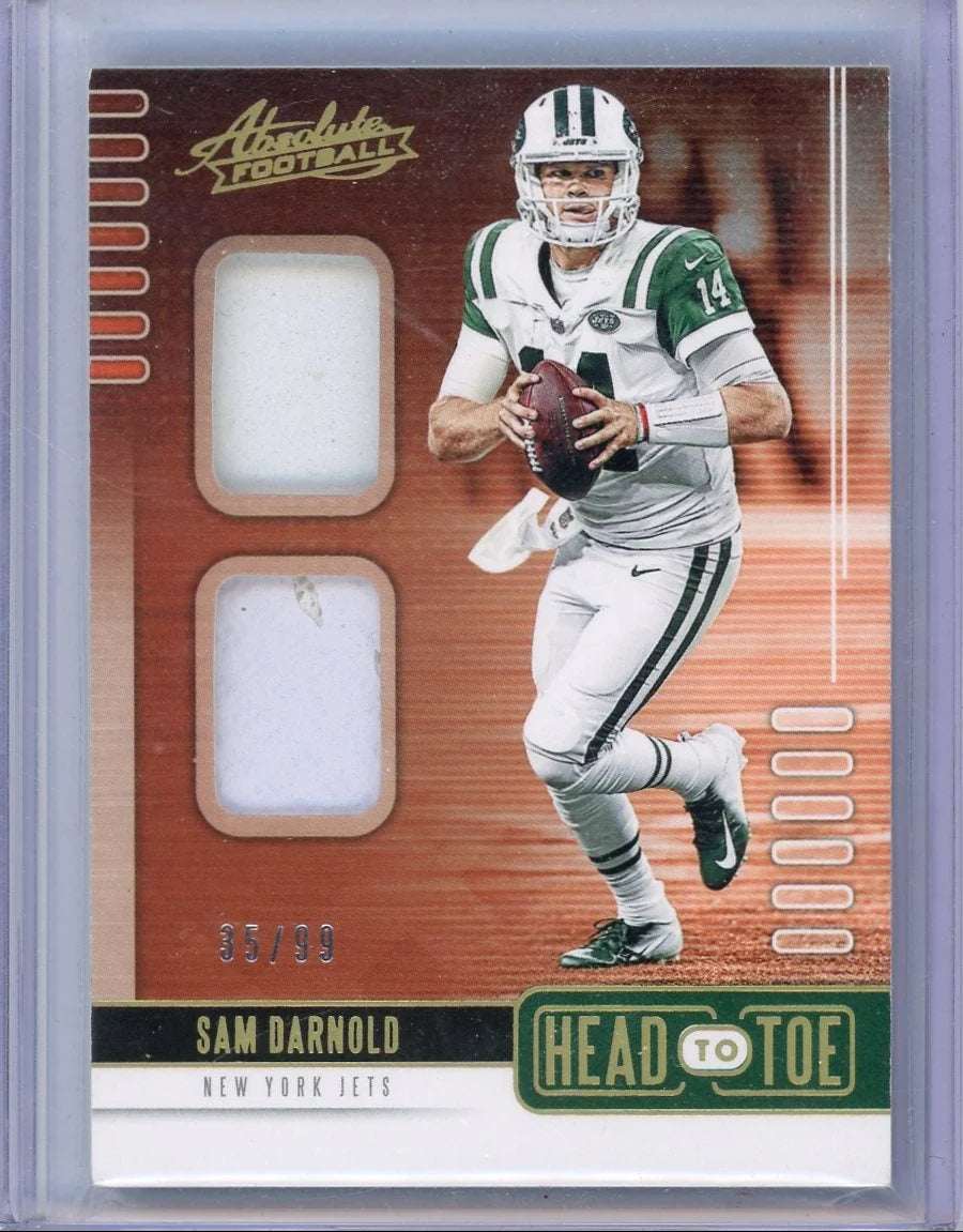 Sam Darnold 2019 Panini Absolute Head to Toe relic #'d 35/99