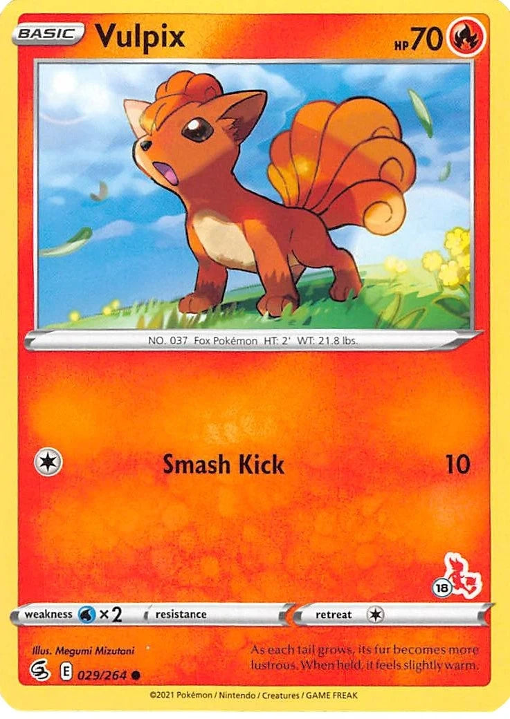 Vulpix - 029/264 (#18 Cinderace Stamped) (029/264) (Battle Academy 2022) (BA22)