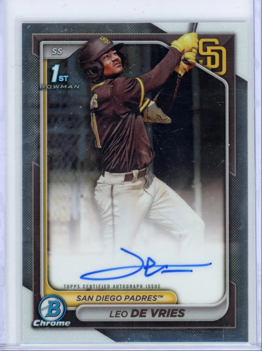 Leo De Vries 2024 Bowman Chrome 1st Bowman Autograph