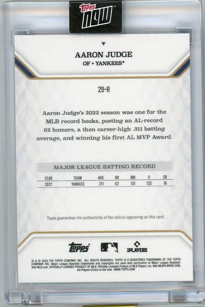 Aaron Judge 2025 Topps Now MVP Collection Rose Gold #'d 13/17