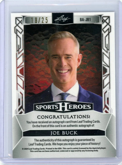 Joe Buck 2024 Leaf Sports Heroes autograph #'d 18/25