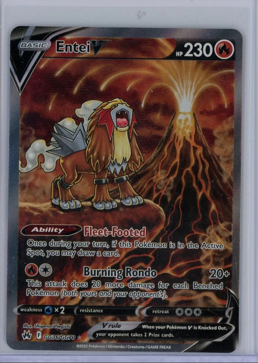 Entei V Pokémon Crown Zenith Galarian Gallery #GG36/GG70