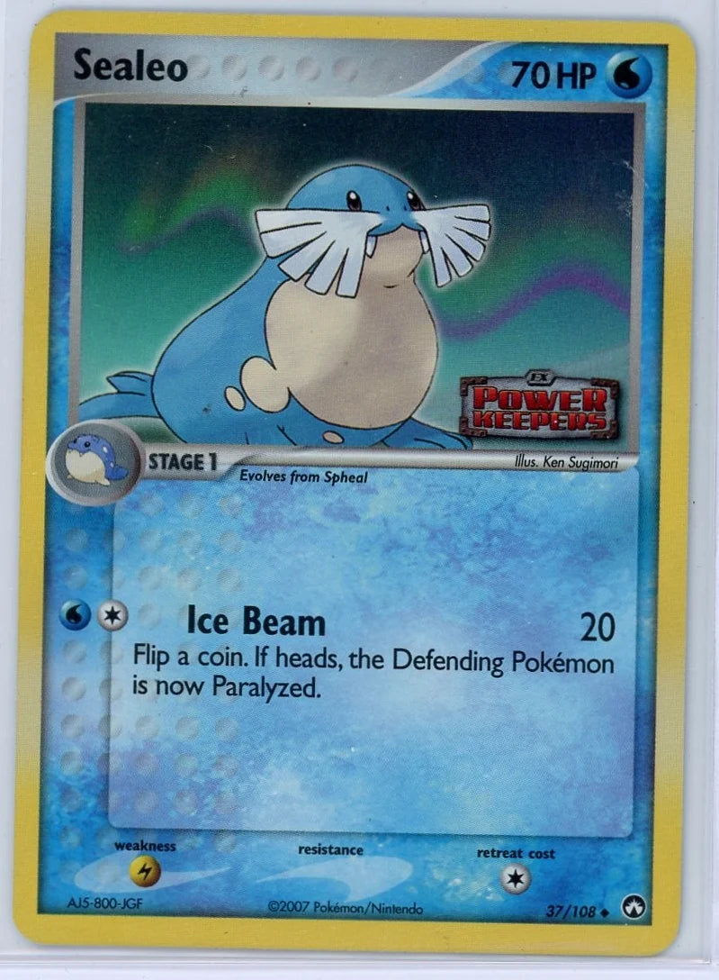 Sealeo 2007 Pokemon Power Keepers reverse holo (stamped) #37/108 LP/NM