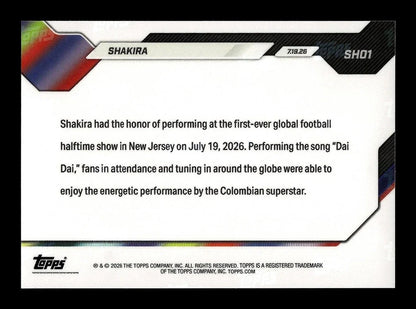 Shakira 2026 Topps Now - Headlines '26 World Cup Halftime Show #SH01