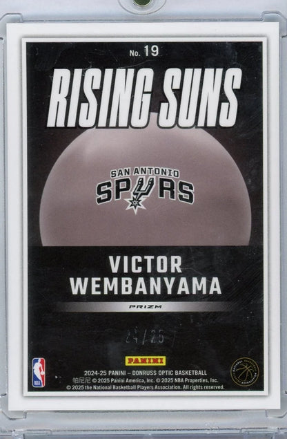 Victor Wembanyama 2024 Panini Donruss Optic Rising Suns Ice #'d 24/25
