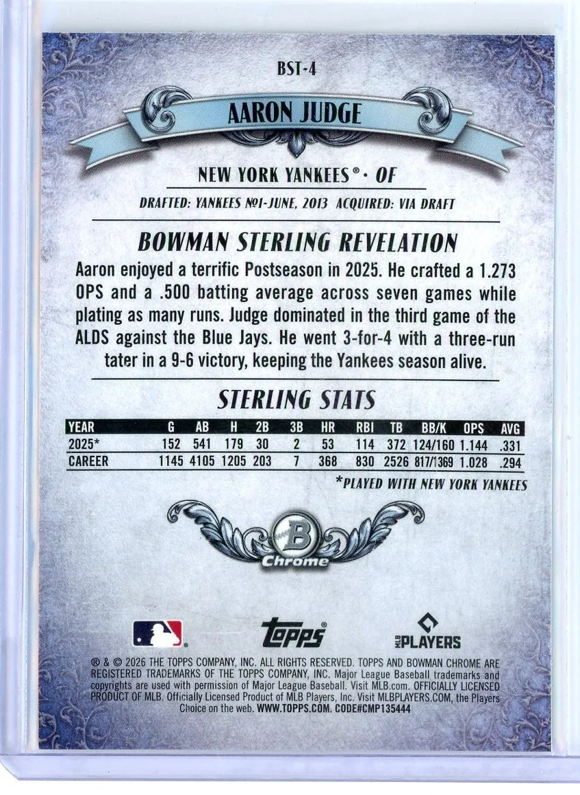 Aaron Judge 2026 Bowman Sterling #BST-4