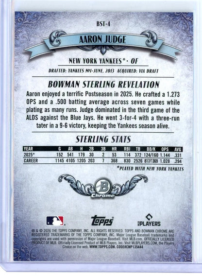 Aaron Judge 2026 Bowman Sterling #BST-4