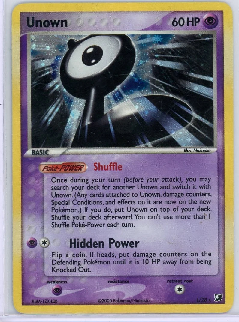Unown Pokémon Unseen Forces Holo #L/28