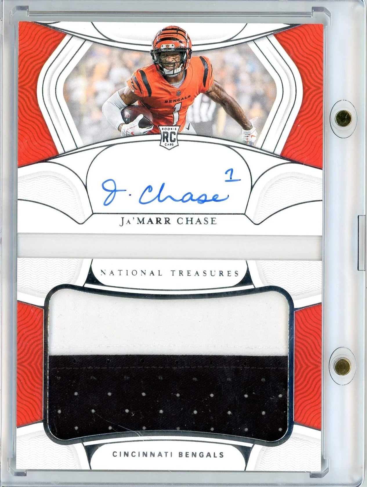 Ja'Marr Chase 2021 Panini National Treasures Rookie Jumbo Prime Signatures Booklet #'d 24/99