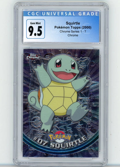 Squirtle 2000 Pokémon Topps Chrome #07 CGC 9.5