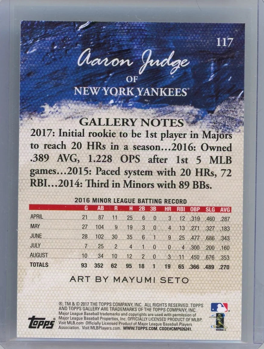 Aaron Judge 2017 Topps Gallery Artist Proof RC