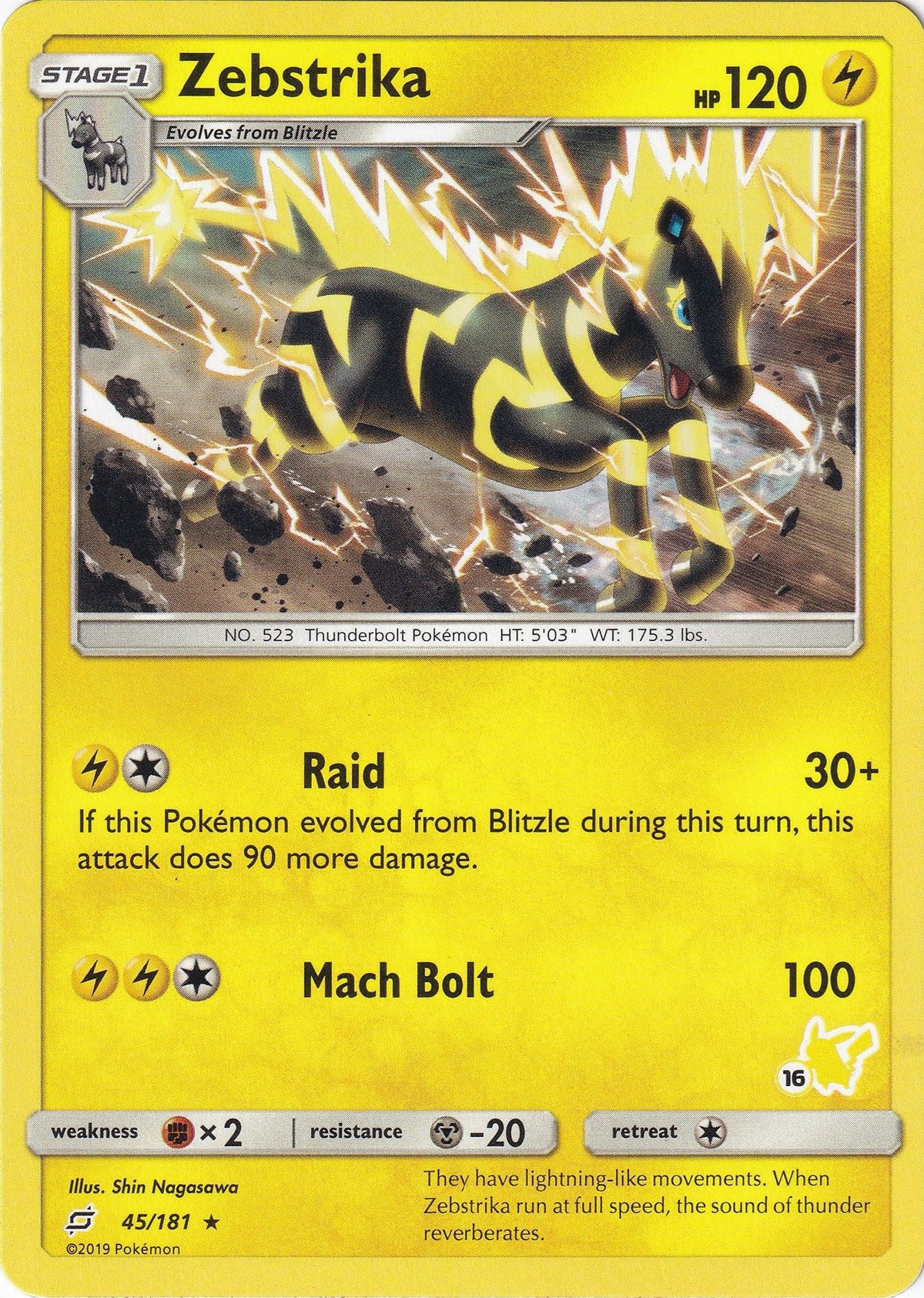 Zebstrika - 45/181 (#16 Pikachu Stamped) (045/181) (Battle Academy) (BTA)