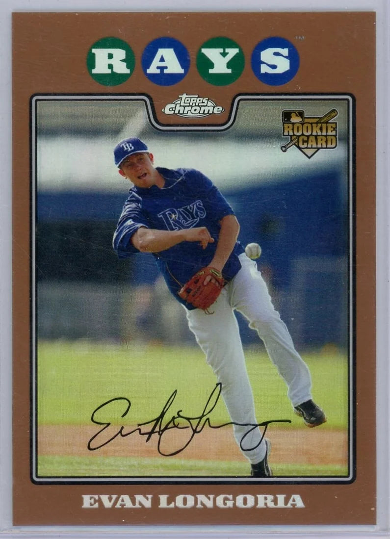 Evan Longoria 2008 Topps Chrome copper refractor rookie card #'d 375/599