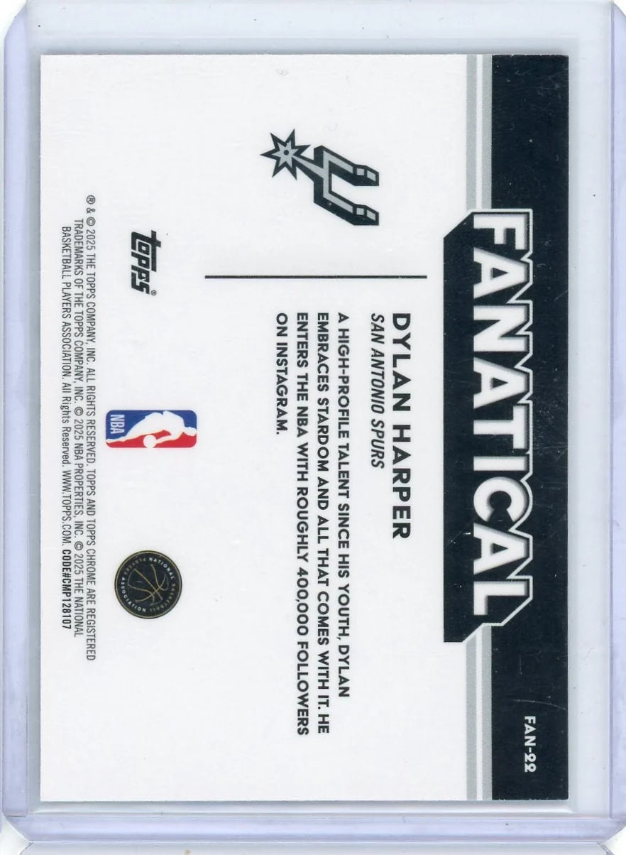 Dylan Harper 2025-26 Topps Chrome Fanatical Rookie Case Hit