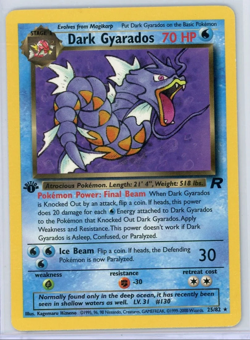 Dark Gyarados 2000 Pokemon Team Rocket 1st Edition non-holo #25/82 LP/NM
